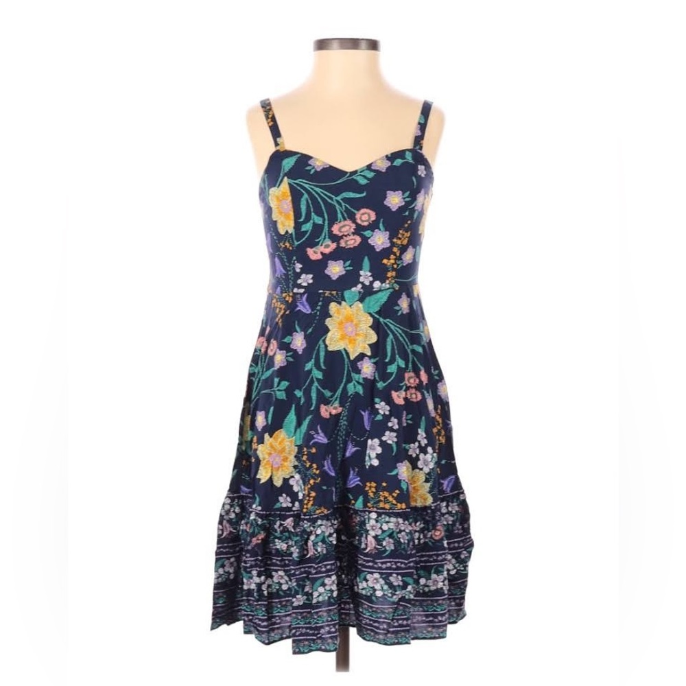 Old Navy A Line dress, floral prairie dress, sweetheart dress, wildflower dress